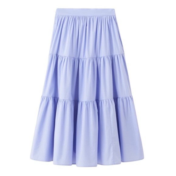 Roots Dresses & Skirts - Roots Poplin blue lavender Tiered Skirt